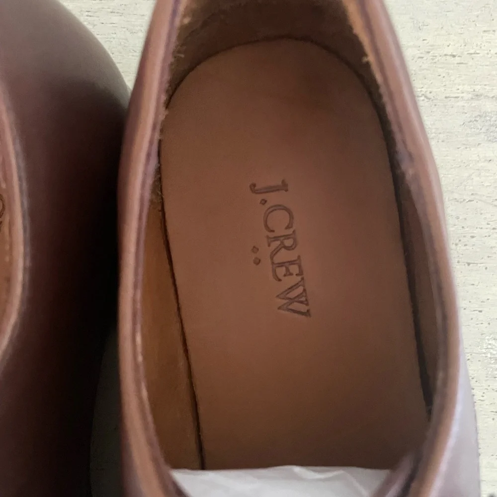 J. CREW Leather cap-toe derby shoes in Brown Size 9.5 M‎ NWOB $228 BS113